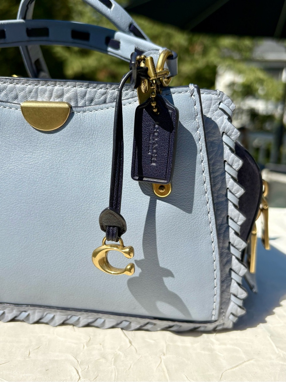 COACH Whipstitch Dreamer 21 In Blue Colorblock Leather 75697 - Picture 3 of 13
